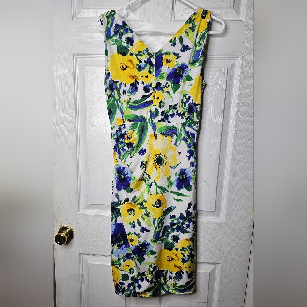 Ralph Lauren Floral Botanical Ruched Dress Size 12 - Picture 4 of 7